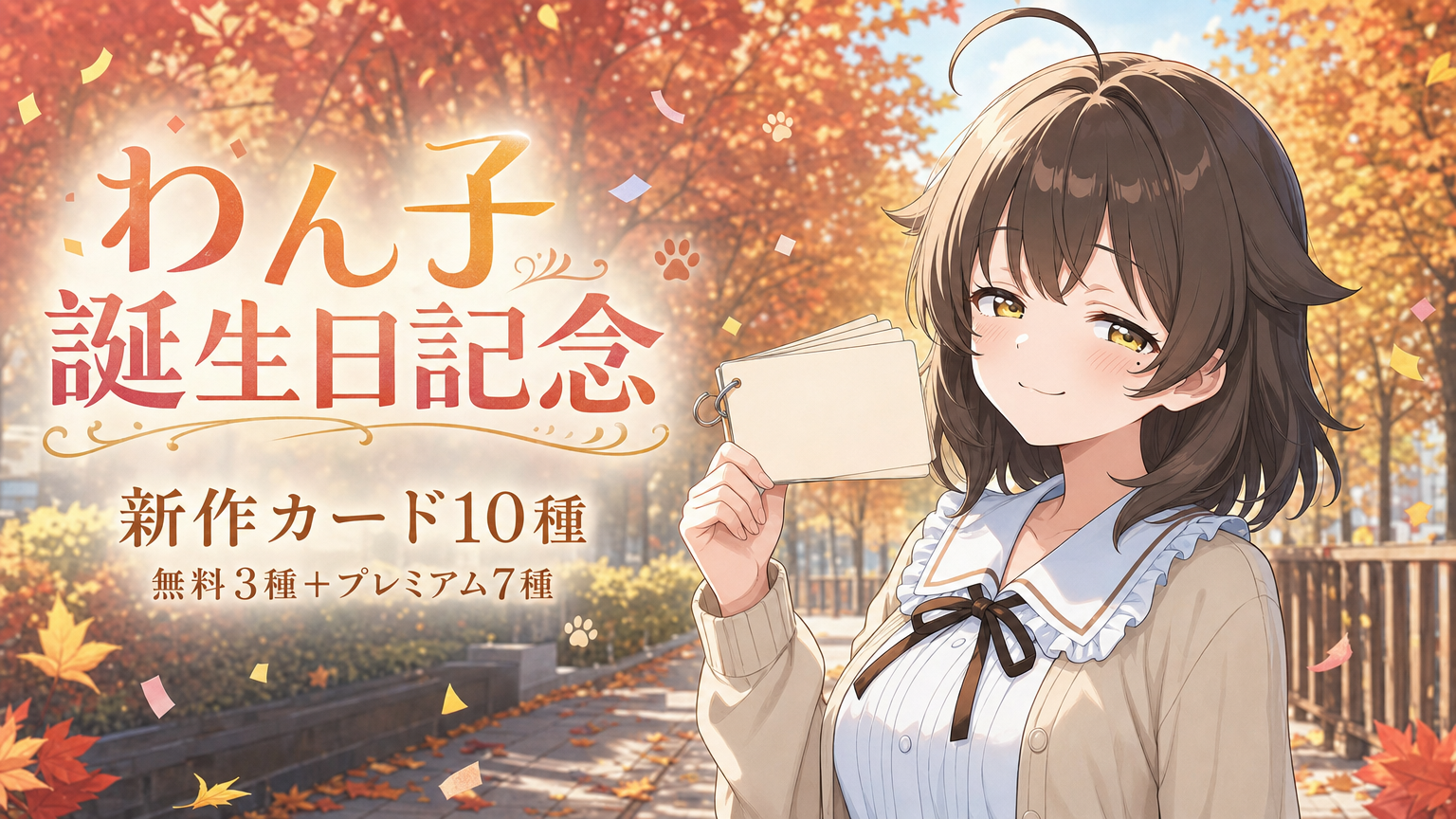 あちゃこわんこ(о´∀`о) 10月5日】わん子誕生日記念！新作カード10種が登場 | オズチャット -Oz
